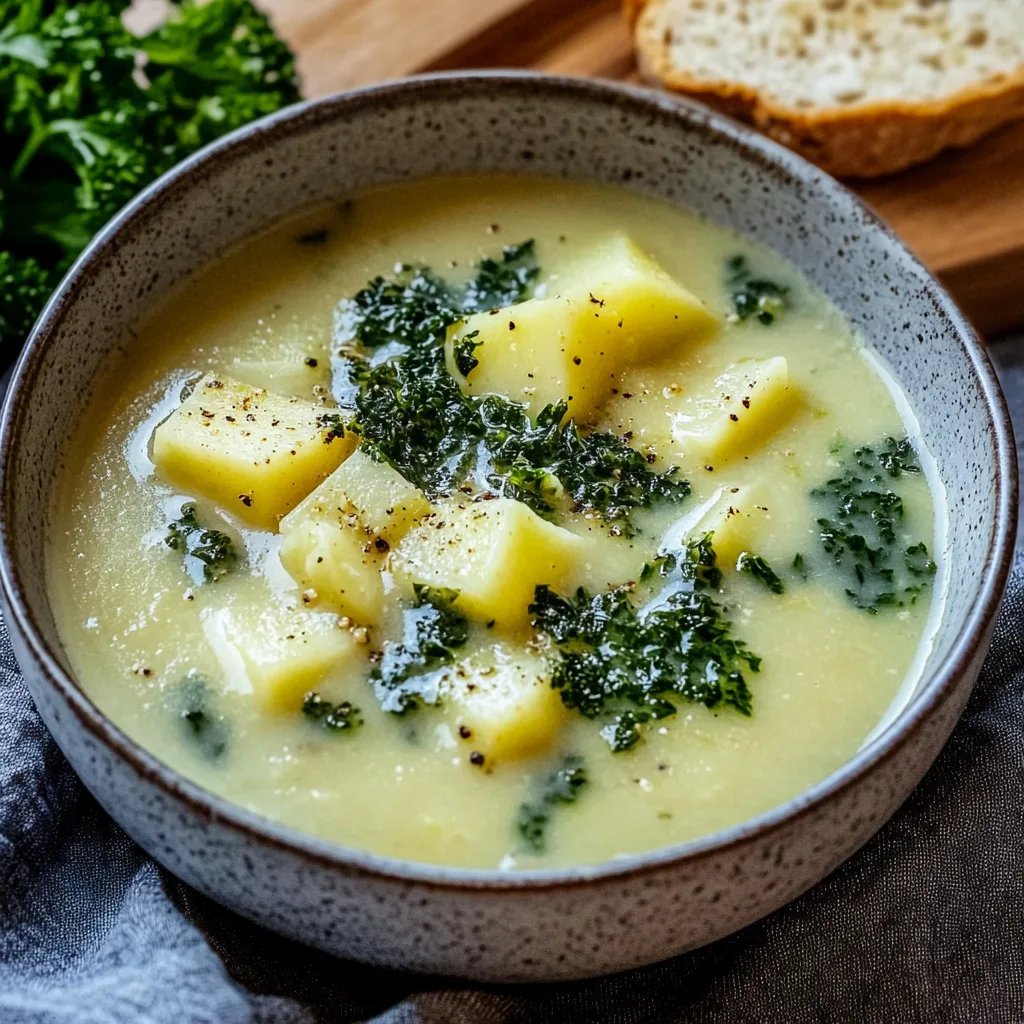 Cremige Grünkohlsuppe mit Kartoffeln