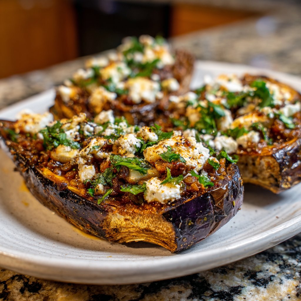 Auberginen mediterran gefüllt