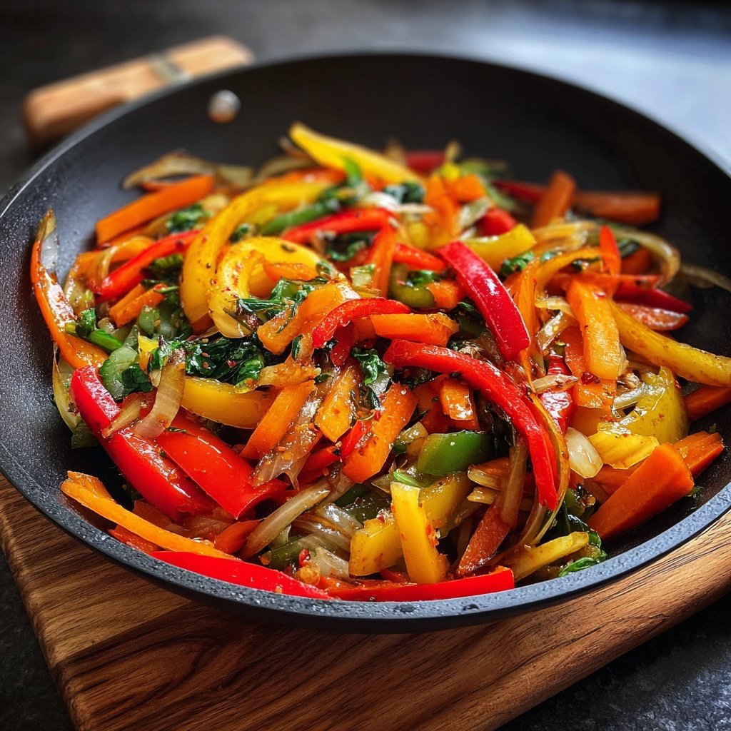 Asiatische Gemüsepfanne mit Ingwer